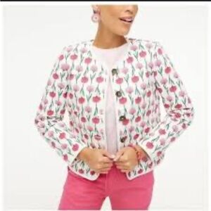 NWT’s Floral quilted Tulip Jacket Size 10 Pink Green White Lightweight